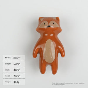 Cartoon Furniture Handles Animal Drawer Knob Ceramic Drawer Knobs Handles for Cabinets and Drawer Lion Panda Fox Children Handle acacuss