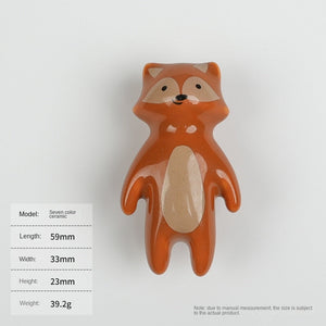Cartoon Furniture Handles Animal Drawer Knob Ceramic Drawer Knobs Handles for Cabinets and Drawer Lion Panda Fox Children Handle acacuss