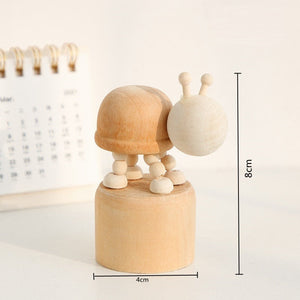 Cartoon wooden artwork movable puppet desktop figurine Ornaments clown horse giraffe dog statue crafts toy gifts home decoration acacuss