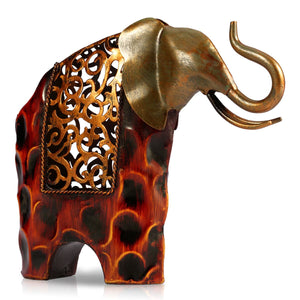 Carved iron art elephant Metal animal sculpture Home furnishing Articles Handicrafts acacuss