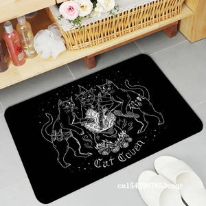 Cat Mysterious Divination Witchcraft Door Mat Rectangle Anti-slip Home Badmat Front Door Indoor Outdoor Mat Doormat Area Rug acacuss