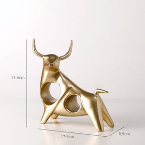 Cattle Statue Ox Home Decor Living Room Bull Sculpture Wine TV Cabinet Ornament Crafts Abstract Animal Figurine acacuss