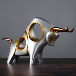 Cattle Statue Ox Home Decor Living Room Bull Sculpture Wine TV Cabinet Ornament Crafts Abstract Animal Figurine acacuss