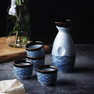 Ceramic 25ml Wine Cup 200ml Jug Classical Charm Spirits 1 Pot 4 Cups Wine Set Sake Wine Dispenser Vodka Gift Bar Home Flask acacuss