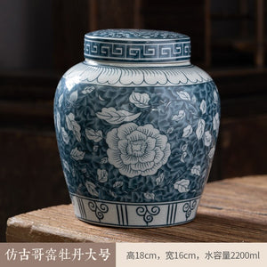 Ceramic Airtight Jar Tea Box Tea Caddy Moisture-proof Storage Tank Tea Container Storage Bottle Tea Organizer Candy Jar Tea Cans acacuss