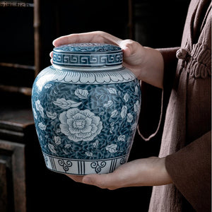 Ceramic Airtight Jar Tea Box Tea Caddy Moisture-proof Storage Tank Tea Container Storage Bottle Tea Organizer Candy Jar Tea Cans acacuss