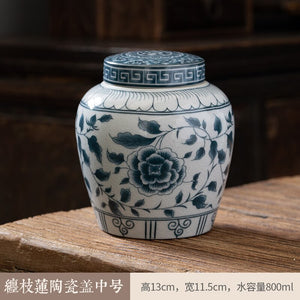 Ceramic Airtight Jar Tea Box Tea Caddy Moisture-proof Storage Tank Tea Container Storage Bottle Tea Organizer Candy Jar Tea Cans acacuss