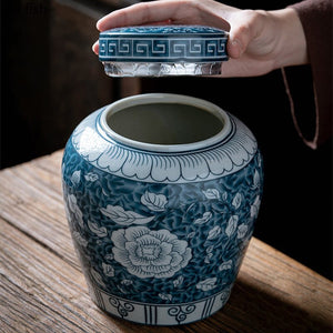 Ceramic Airtight Jar Tea Box Tea Caddy Moisture-proof Storage Tank Tea Container Storage Bottle Tea Organizer Candy Jar Tea Cans acacuss