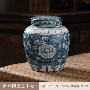Ceramic Airtight Jar Tea Box Tea Caddy Moisture-proof Storage Tank Tea Container Storage Bottle Tea Organizer Candy Jar Tea Cans acacuss
