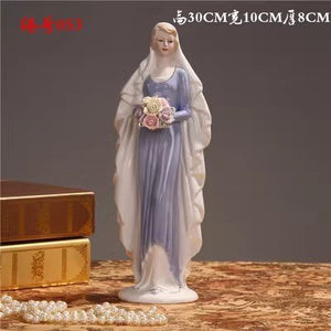 Ceramic Ballet Girl Statue Figurines Fairy Garden Skirt Modern Beauty Sculpture Wedding Decoration Interior Home Decor acacuss