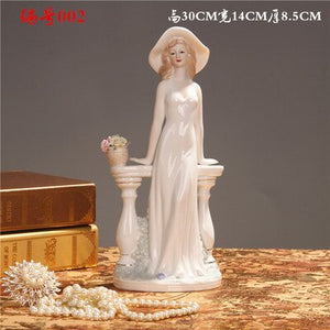 Ceramic Ballet Girl Statue Figurines Fairy Garden Skirt Modern Beauty Sculpture Wedding Decoration Interior Home Decor acacuss