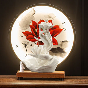 Ceramic Bergamot Flowback Incense Stove Household Indoor Living Room, Entrance, Study Decoration Lotus Lantern Ring acacuss
