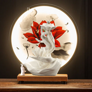 Ceramic Bergamot Flowback Incense Stove Household Indoor Living Room, Entrance, Study Decoration Lotus Lantern Ring acacuss