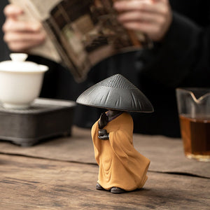 Ceramic Creative Little Monk Tea Strainer Tea Leaking Tea Strainer Household Kung Fu Tea Set Accessories Tea Ceremony Decoration acacuss