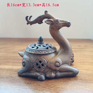 Ceramic Creative Plate Incense Burner Personality Aromatherapy Burner Zen Sandalwood Buddha Incense Deer Ornaments acacuss