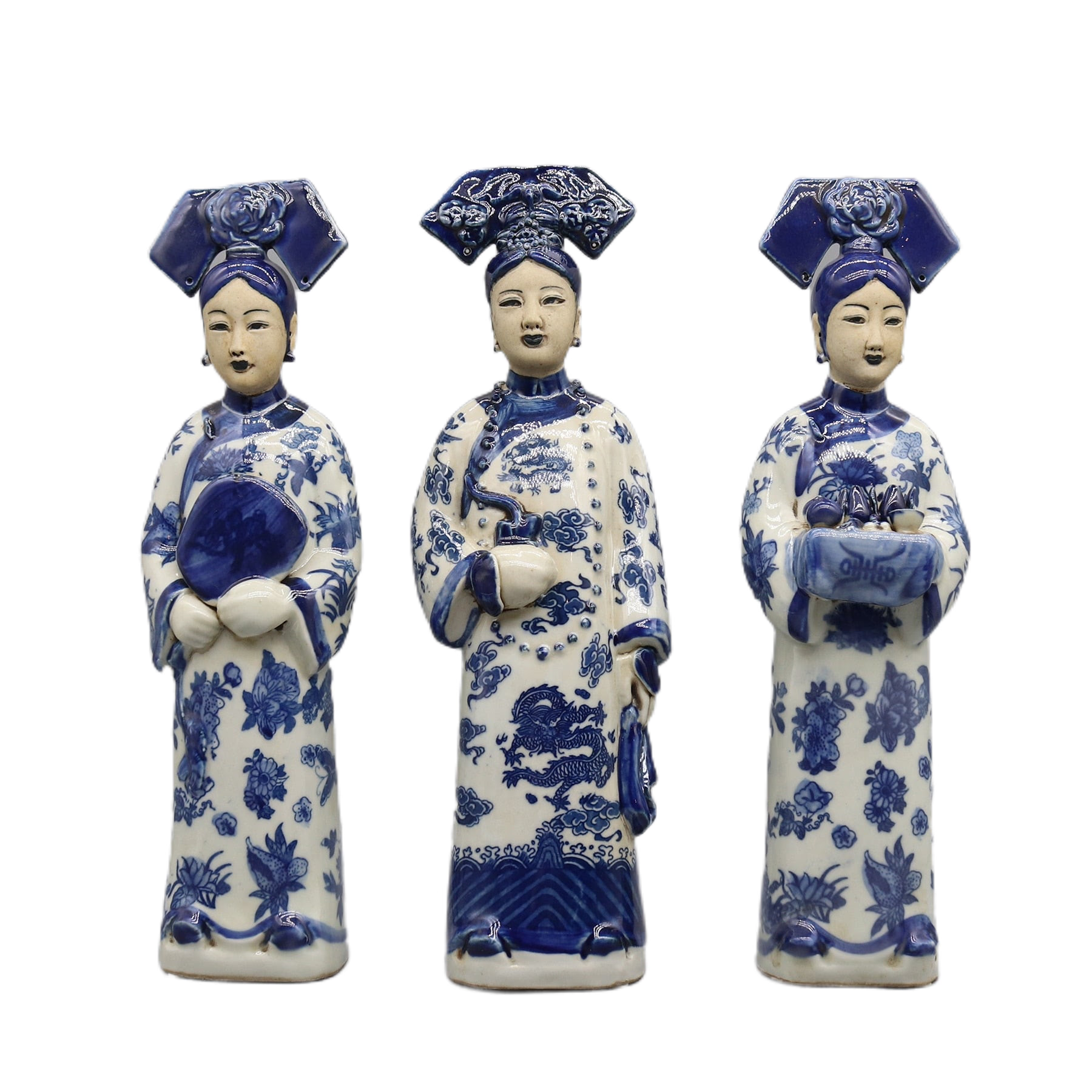 清朝の中国の王女と皇后の陶器の置物、磁器の像、古代中国の女性、家の
