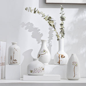 Ceramic Fragrance Bottle Creative Home Mini Ceramic Vase Decoration Hydroponic Flowers acacuss