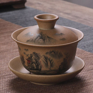 Ceramic Gaiwan jingdezhen Chinese Kungfu Teaset Three talents Tea Bowl Large Teacup Saucer Set Home tea maker Tea ceremony Gift acacuss