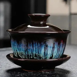 Ceramic Gaiwan jingdezhen Chinese Kungfu Teaset Three talents Tea Bowl Large Teacup Saucer Set Home tea maker Tea ceremony Gift acacuss