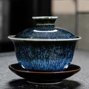 Ceramic Gaiwan jingdezhen Chinese Kungfu Teaset Three talents Tea Bowl Large Teacup Saucer Set Home tea maker Tea ceremony Gift acacuss