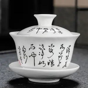 Ceramic Gaiwan jingdezhen Chinese Kungfu Teaset Three talents Tea Bowl Large Teacup Saucer Set Home tea maker Tea ceremony Gift acacuss