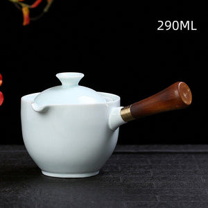 Ceramic Glass Teapot Chinese Gongfu Tea Pot 360 Rotation Tea Maker Automatic Single Pot Teapot For Tea acacuss