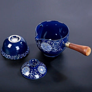 Ceramic Glass Teapot Chinese Gongfu Tea Pot 360 Rotation Tea Maker Automatic Single Pot Teapot For Tea acacuss