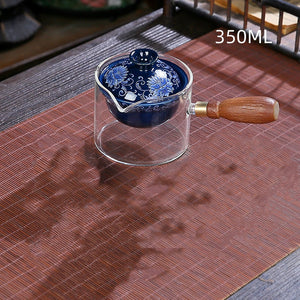 Ceramic Glass Teapot Chinese Gongfu Tea Pot 360 Rotation Tea Maker Automatic Single Pot Teapot For Tea acacuss