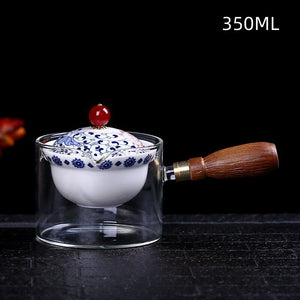 Ceramic Glass Teapot Chinese Gongfu Tea Pot 360 Rotation Tea Maker Automatic Single Pot Teapot For Tea acacuss