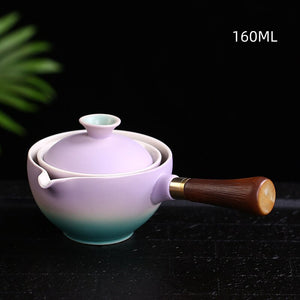 Ceramic Glass Teapot Chinese Gongfu Tea Pot 360 Rotation Tea Maker Automatic Single Pot Teapot For Tea acacuss