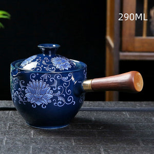 Ceramic Glass Teapot Chinese Gongfu Tea Pot 360 Rotation Tea Maker Automatic Single Pot Teapot For Tea acacuss