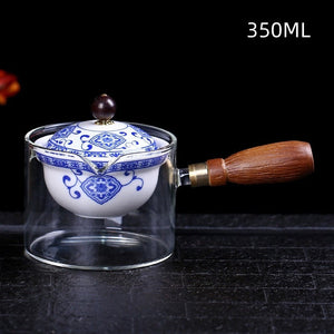 Ceramic Glass Teapot Chinese Gongfu Tea Pot 360 Rotation Tea Maker Automatic Single Pot Teapot For Tea acacuss