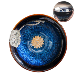 Ceramic Inlaid Silver Teacup Jianzhan acacuss