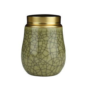 Ceramic Jar with Metal Lid Sealed Jars Tea Caddy Tea Box Storage Tank Candy Jar Food Storage Jars Tea Container Tea Organizer acacuss