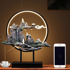 Ceramic Lotus Incense Burner Led Lamp Modern Rockery acacuss