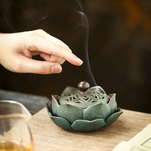 Ceramic Lotus Incense Burner Sandalwood Household Incense Decoration Burners Home Fragrance Products Decor Garden acacuss