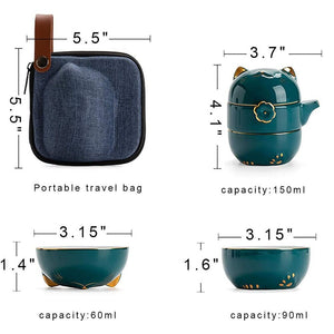 Ceramic Lucky Cat Kuai Ke Cup - Porcelain Tea Mug with Strainer Filter and Lid Portable Tea Coffee Mug Set for Office Travel Teaware acacuss