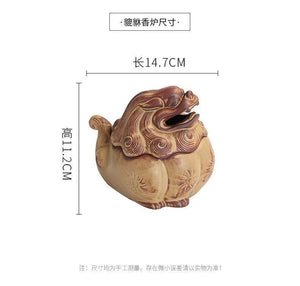 Ceramic Pixiu Plate Incense Burner Antique Household Indoor Incense Burner Tea Table Home Decoration Lucky Decoration acacuss