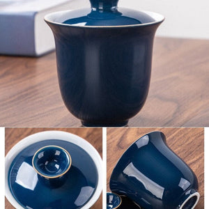 Ceramic Portable Kung Fu Tea Cup Kuai ke tea set - Travel outdoor teapot with tea cups - Travel Gaiwan tea set with Cups and Mug acacuss