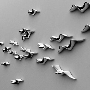 Ceramic Seagull Birds Wall Hanging Living Room Decoration Home Office Accessories TV Background Furnishings 3D Modern Statue acacuss