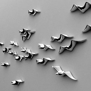 Ceramic Seagull Birds Wall Hanging Living Room Decoration Home Office Accessories TV Background Furnishings 3D Modern Statue acacuss