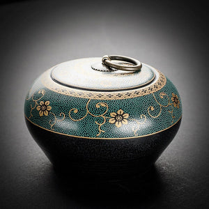 Ceramic Sealed Home Storage Tea Retro Simple 1000ml Tea Caddy Pot acacuss