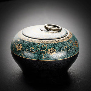 Ceramic Sealed Home Storage Tea Retro Simple 1000ml Tea Caddy Pot acacuss