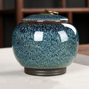 Ceramic Tea Box Tea Caddy Moisture Proof Sealed Jar Storage Tank Candy Jar Tea Container Tea Organizer Grain Tank Decorative Jar acacuss