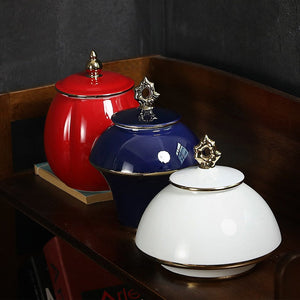 Ceramic Tea Caddy Large Storage Tank Decoration Accessories Sealed Jar Tea Caddies Food Finishing Tank Candy Jar Tea Organizer acacuss