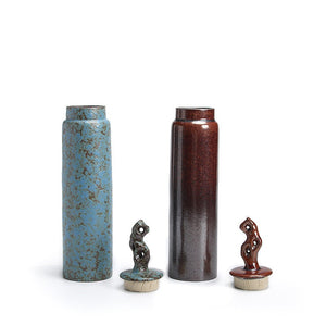 Ceramic Tea Caddy Retro Chinese Sealed Decoration Moisture-proof acacuss