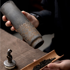 Ceramic Tea Caddy Retro Chinese Sealed Decoration Moisture-proof acacuss