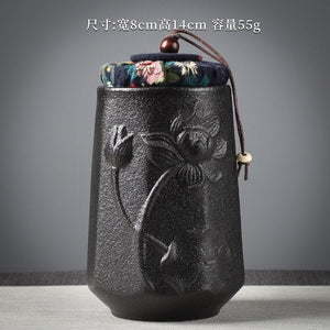 Ceramic Tea Caddy Sealed Jar Small Tea Box Portable Tea Can Storage Tank Candy Jars Food Container Tea Organizer Decorative Jar acacuss