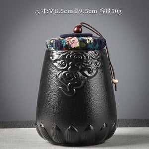 Ceramic Tea Caddy Sealed Jar Small Tea Box Portable Tea Can Storage Tank Candy Jars Food Container Tea Organizer Decorative Jar acacuss