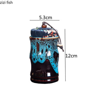 Ceramic Tea Caddy Tea Box Tea Container Storage Tank Sealed Jar Grain Tank Candy Jar Tea Organizer Tea Can Desktop Storage Box acacuss